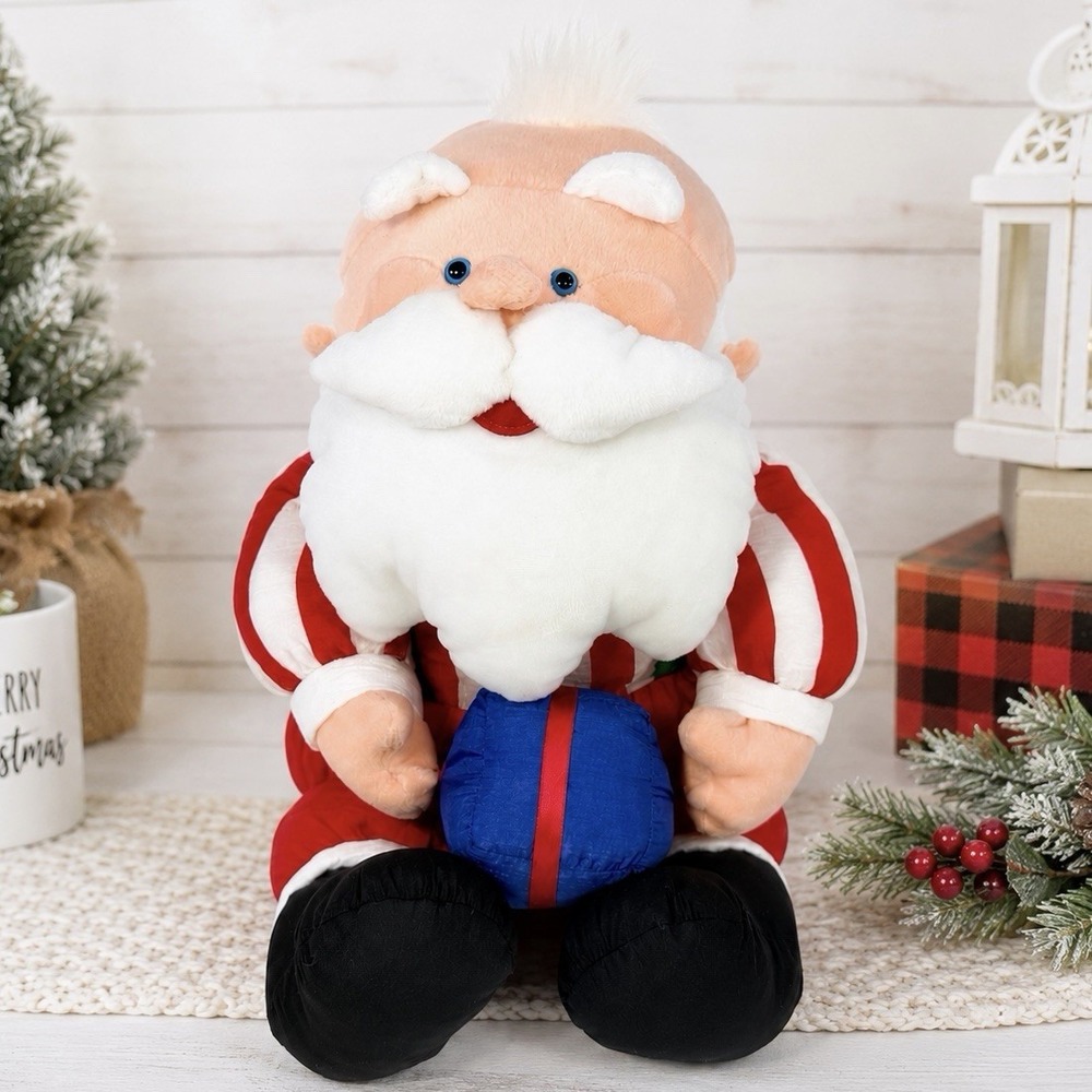 VTG 1993 Stuffins Nylon Santa Claus Plush 14" Puffy Parachute Christmas w/ Tags